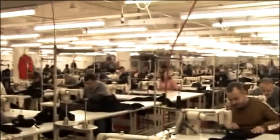 The sewing hall with operators at their machines